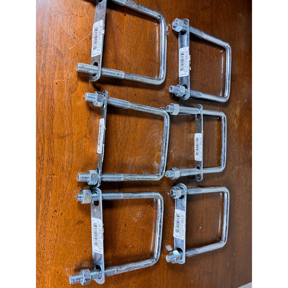 Hampton Square U-Bolt 6 Pack 3/8" x 3" x 4" Silver New Zinc Plated Steel Bolt